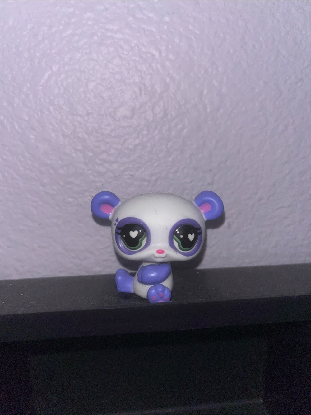 Littlest Pet Shop White & Purple Panda Figure with Heart Eyes #200